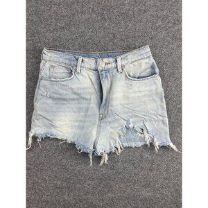 BDG Mom High Rise Shorts Women's 27W Blue Jean Denim Cutoffs Distressed‎ Cotton